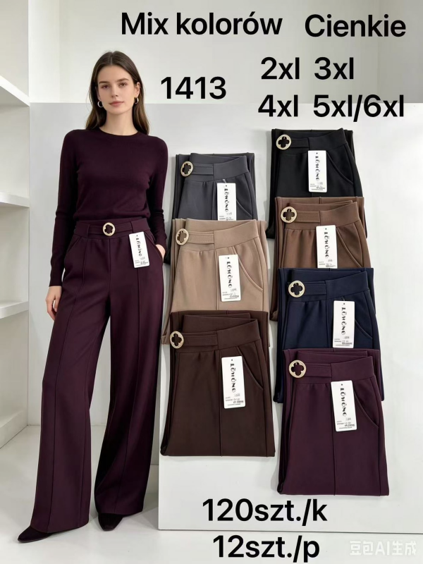 Spodnie damskie Roz 2XL-6XL, Mix Kolor Paczka 12 szt
